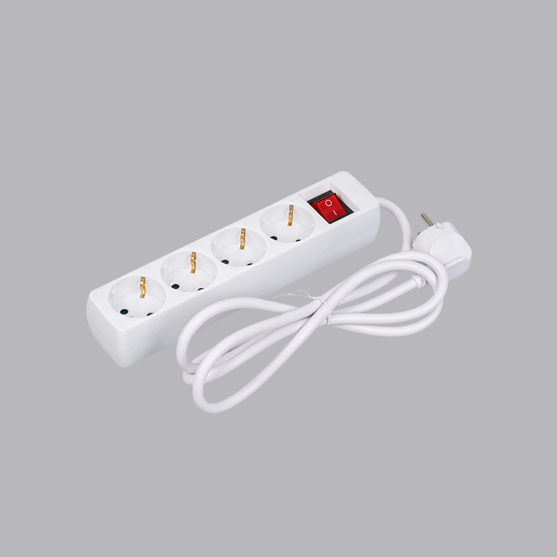 LOB-04K รางปลั๊กไฟสี่เหลี่ยม 4 ทิศทาง ชนิดเยอรมัน พร้อมสวิตซ์ Multi-Socket