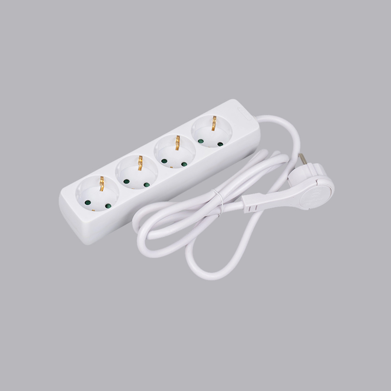 LOB-04L รางปลั๊กไฟสี่เหลี่ยม 4 ทิศทาง แบบเยอรมัน พร้อมแหวนดึง Multi-Socket