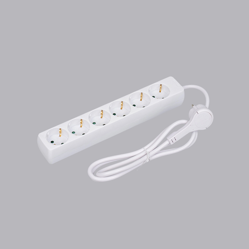LOB-06L รางปลั๊กไฟสี่เหลี่ยม 6 ทิศทาง ชนิดเยอรมัน พร้อมแหวนดึง Multi-Socket
