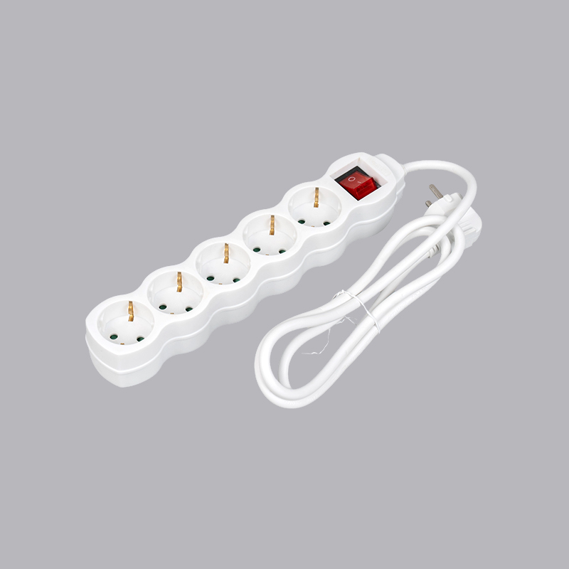 LOG-05K รางปลั๊กไฟทรงมะระ 5 ทาง ชนิดเยอรมัน พร้อมสวิตซ์ Multi-Socket