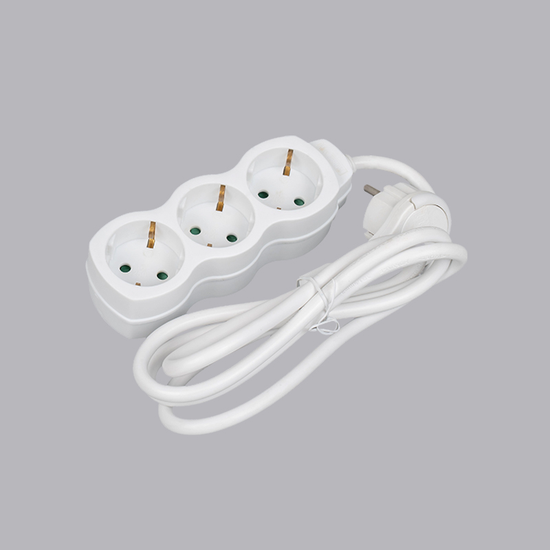 LOG-03L รางปลั๊กไฟทรงมะระ 3 ทาง ชนิดเยอรมัน พร้อมแหวนดึง Multi-Socket