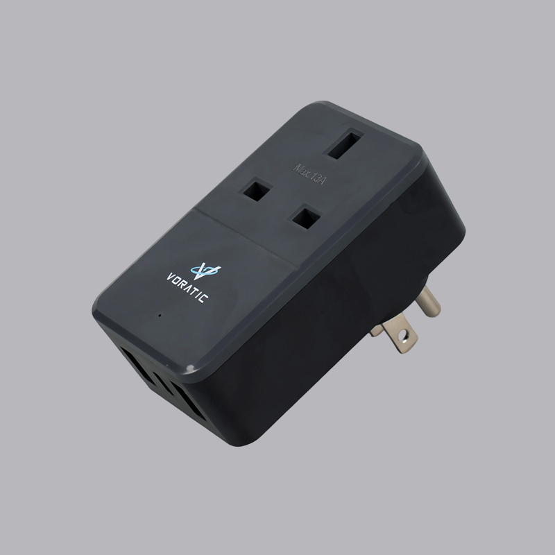 VT-926-US จากสหราชอาณาจักรไปยังสหรัฐอเมริกา, ช่องเสียบ 1 ช่อง, พอร์ต USB 2 พอร์ต, อะแดปเตอร์พอร์ต typeC 1 ช่อง